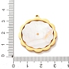 Carved Natural White Shell 304 Stainless Steel Pendants SH-K002-01C-G-3
