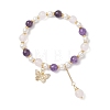 Butterfly Brass Micro Pave Clear Cubic Zirconia Charms Bracelets BJEW-JB12848-2