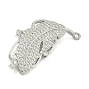 Feather Brass Micro Pave Cubic Zirconia Enhancer Shortener Bails KK-F934-07A-P-2