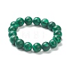 Synthetic Malachite Beaded Stretch Bracelets BJEW-A117-E-16-2