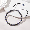 Natural Lapis Lazuli & Synthetic Hematite Disc Bead Braided Bead Bracelets for Women Men BJEW-JB13330-1