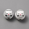Printed Cat Wood European Beads WOOD-TAC0011-35D-2