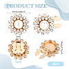 4Pcs Zinc Alloy & Rhinestone Cufflinks BUTT-PH0001-84B-2
