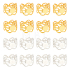 32Pcs 2 Colors Rack Plating Brass Open Cuff Ring Findings KK-CA0002-27-1