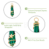 10Pcs 10 Styles Gemstone & Glass Pointed Copper Wire Wrapped Pendants FIND-FH0006-76-4