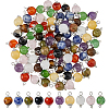100Pcs 10 Colors Natural Gemstone Pendants PALLOY-FH00207-1