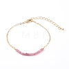 April Birthstone Natural Tourmaline Beaded Bracelets BJEW-JB06092-04-1
