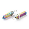 Electroplate Non-Magnetic Synthetic Hematite Pointed Pendants G-M378-01P-B01-3