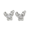 Brass Micro Pave Clear Cubic Zirconia Charms KK-P355-01B-P-1