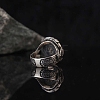 Oval Natural Dyed & Heated Black Agate Finger Rings PW-WG03CB0-02-4