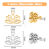 40Pcs 2 Colors 304 Stainless Steel Charms STAS-DC0014-34-2