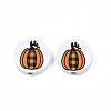 Autumn Theme Printed Natural Wood Beads WOOD-T021-88-4