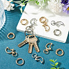 10Pcs 2 Colors Moon Alloy Swivel Snap Hook Clasps & 10Pcs 2 Colors Alloy Spring Gate Rings Findings Kits FIND-TADJ0001-22-5
