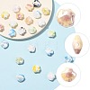 26Pcs 6 Colors Shell Shape Glazed Porcelain Beads PORC-FS0001-35-2