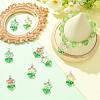 10Pcs 5 Colors Flower Glass Pendants PALLOY-FS00077-6