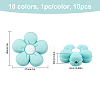 10Pcs 10 Colors Food Grade Eco-Friendly Silicone Beads SIL-CA0001-84-2