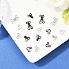 400Pcs 2 Colors Brass Interlocking Clasps KK-YW0004-28-4