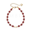 Natural Carnelian Beaded Bracelets BJEW-JB12752-02-2
