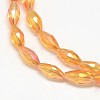 Electroplate Crystal Glass Rice Beads Strands EGLA-F042-A-2