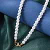 6MM White Round Plastic Pearl Beaded Necklaces for Women NJEW-L469-02G-3