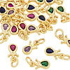 20Pcs 4 Colors Brass Cubic Zirconia Charms KK-TA0009-13A-3