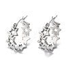 Non-Tarnish Hollow Star 304 Stainless Steel Hoop Earrings for Women STAS-A057-14P-3