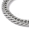 201 Stainless Steel Curb Chain Bracelet with 304 Stainless Steel Clasps for Men Women BJEW-M235-02B-P-2