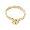 Adjustable Brass Cup Peg Ring Settings For Half-drilled Beads KK-K414-02B-G-2