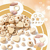 120Pcs 10 Styles Unfinished Wood Beads WOOD-FS0002-37-2