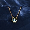Brass Pave Cubic Zirconia Birth Stone Constellation Pendant Cable Chain Necklaces NJEW-D334-01G-07-2