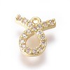 Golden Plated Brass Micro Pave Cubic Zirconia Charms ZIRC-L075-51C-1