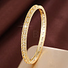Brass Pave Full Clear Cubic Zirconia Number 2 Hinged Cuff Bangles for Women WGDF143-01-1