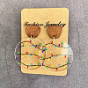Transparent Acrylic Wood Dangle Stud Earrings FS-WG0124A-04-1