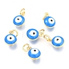 Brass Enamel Charms LS-KK-B024-02G-A-1