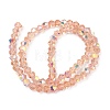 Electroplate Transparent Glass Beads Strands EGLA-K015-18C-2
