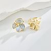 Flower Brass Enamel Stud Earrings FS-WGDDC1E-01-3