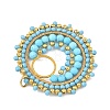 304 Stainless Steel & Brass & Dyed & Heated Natural Magnesite & TOHO Glass Seed Beaded Pendants PALLOY-MZ01379-01-2