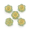 Baking Paint and Golden Metal Enlaced Glass Beads DGLA-T004-10C-1