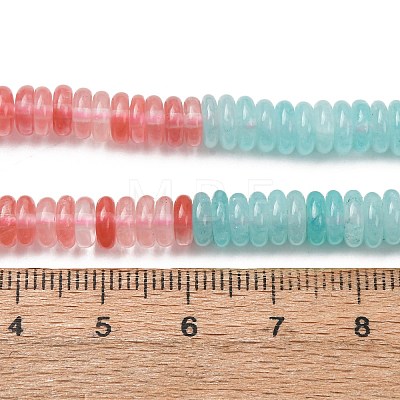 Cherry Quartz Glass & Natural Flower Amazonite & Dyed White Jade Beads Strands X-G-H333-02E-1