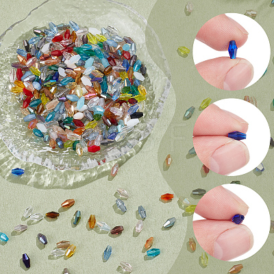 400Pcs 2 Bags Electroplate Glass Beads GLAA-SC0003-36B-1