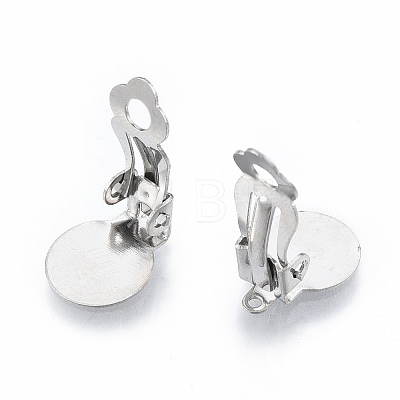 304 Stainless Steel Clip-on Earring Findings X-STAS-N092-168P-1