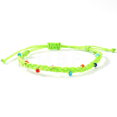 Glass Beads Braided Bead Bracelets TN6908-5-1