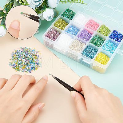  300g 15 Colors 11/0 Two Cut Glass Seed Beads SEED-NB0001-28-1