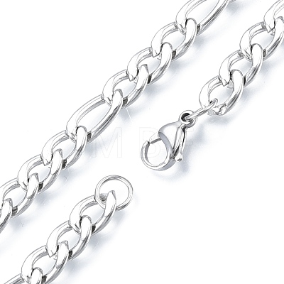 Men's 201 Stainless Steel Figaro Chains Necklace NJEW-N050-A08-7-50P-1