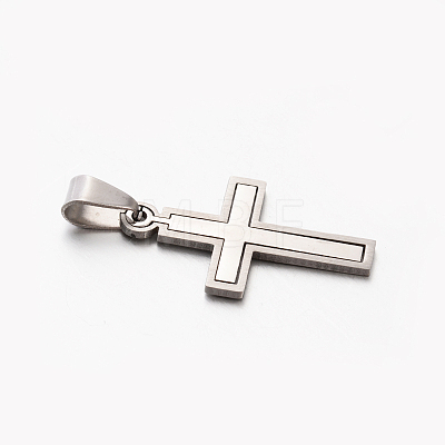 Personalized 201 Stainless Steel Cross Pendants STAS-F010A-52-1