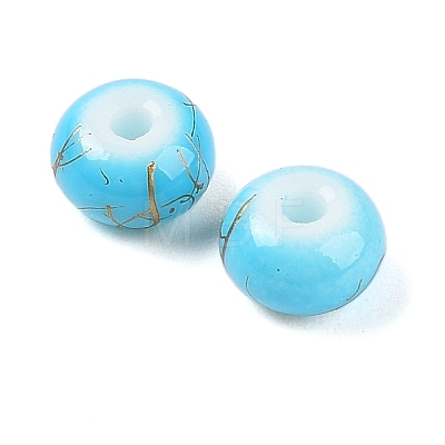 Opaque Spray Painted Glass Beads GLAA-G118-01C-1