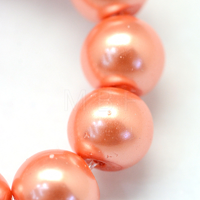 Baking Painted Pearlized Glass Pearl Round Bead Strands HY-Q003-10mm-77-1
