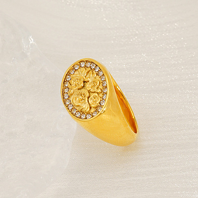 304 Stainless Steel Rhinestone Finger Rings WG34DCE-01-1