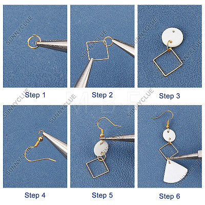DIY Geometry Dangle Earring Making Kit DIY-SC0020-47-1
