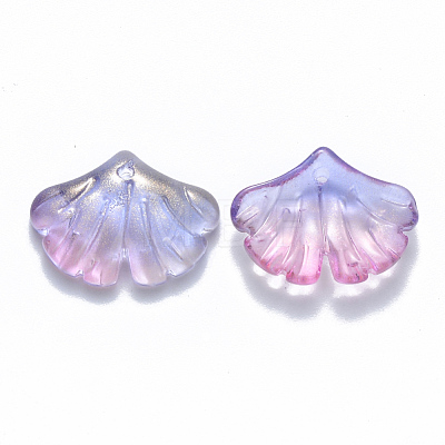Two Tone Transparent Spray Painted Glass Pendants GLAA-T016-01F-1